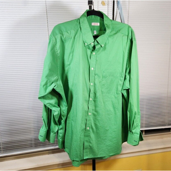 Izod 18-18.5 34/35 $50 Green Classic-Fit Stretch‎ Button Down Shirt - Picture 2 of 9